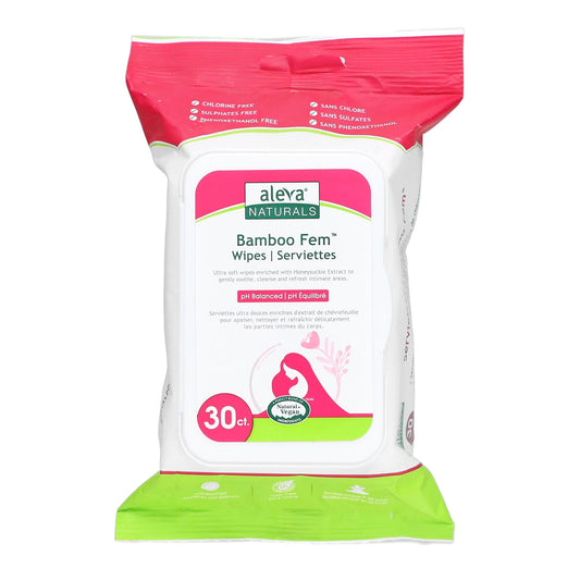 Bamboo Fem Wipes by Aleva Naturals - Gentle, pH Balanced Cleanser - Image 1
