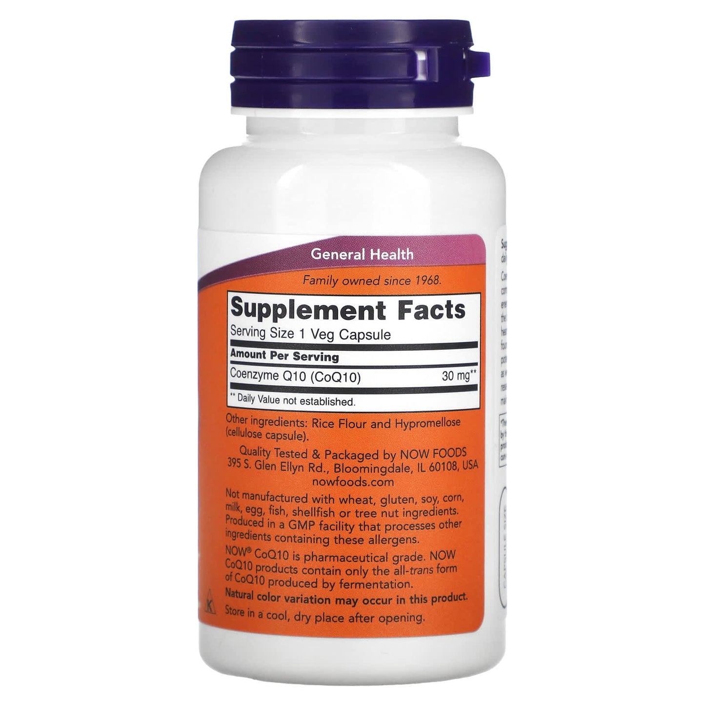 NOW Foods, CoQ10, 30 mg, 60 Veg Capsules - Image 2