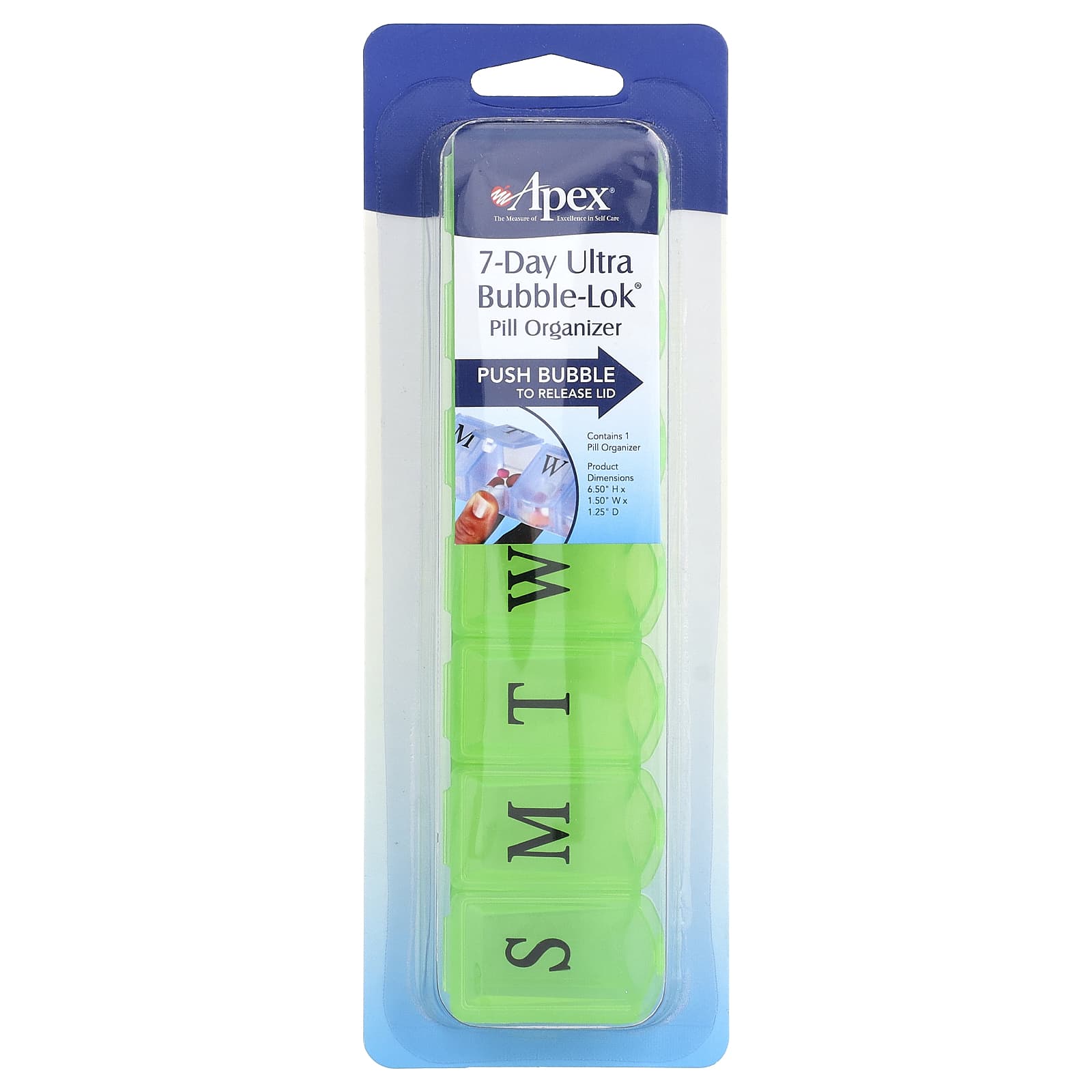 Apex 7-Day Ultra Bubble-Lok Pill Organizer for Easy Medication Management - Image 1