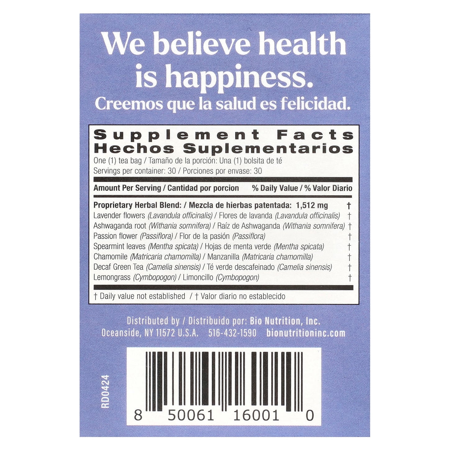 Sleep Better with Caffeine-Free Bedtime Tea - 30 Bags - Bio Nutrition - Image 2