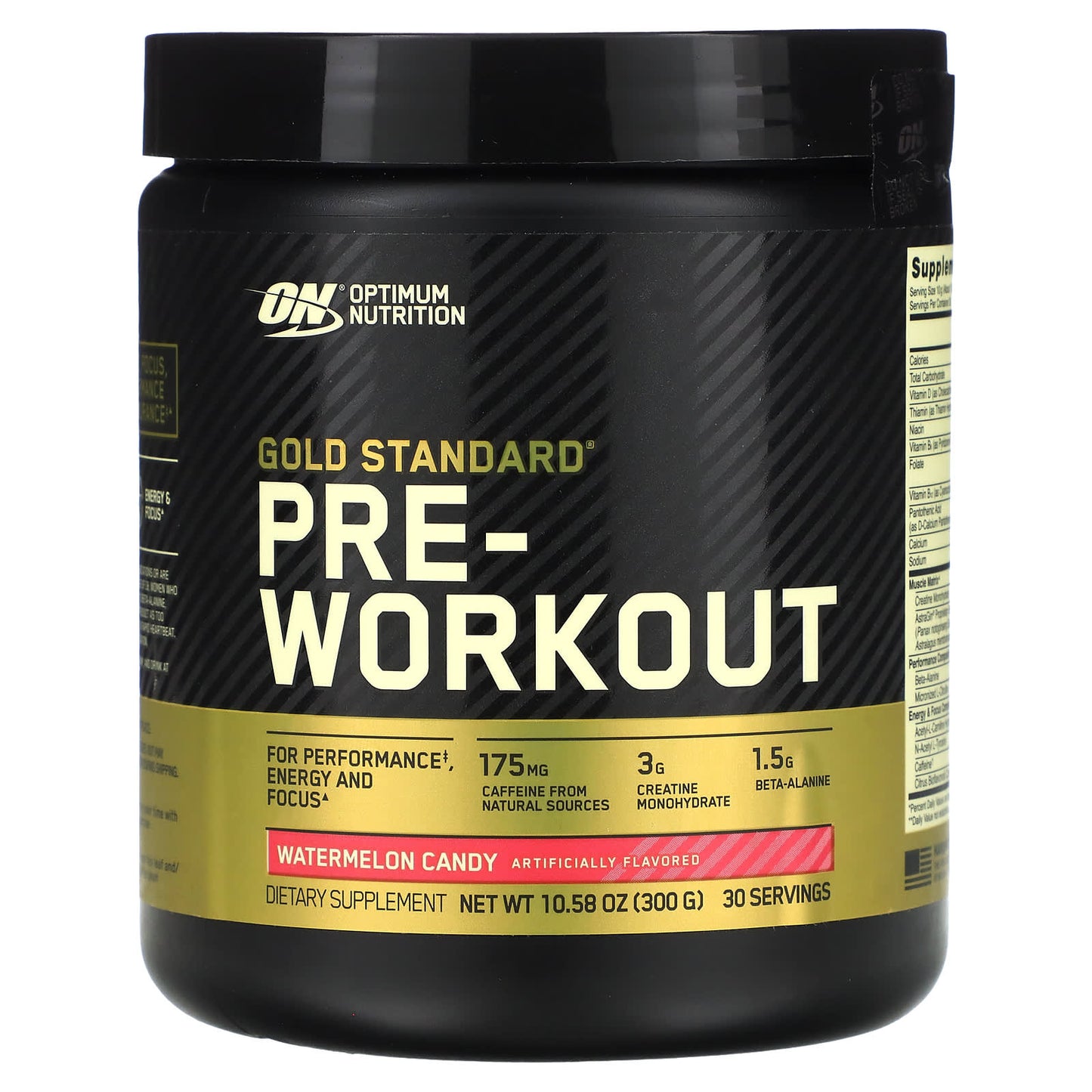 Optimum Nutrition, Gold Standard® Pre-Workout, Watermelon Candy, 10.58 oz (300 g) - Image 1
