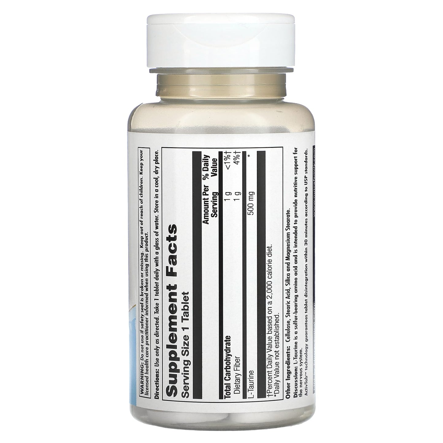 KAL L-Taurine 500mg, 60 Tablets for Nervous System Support - Image 2
