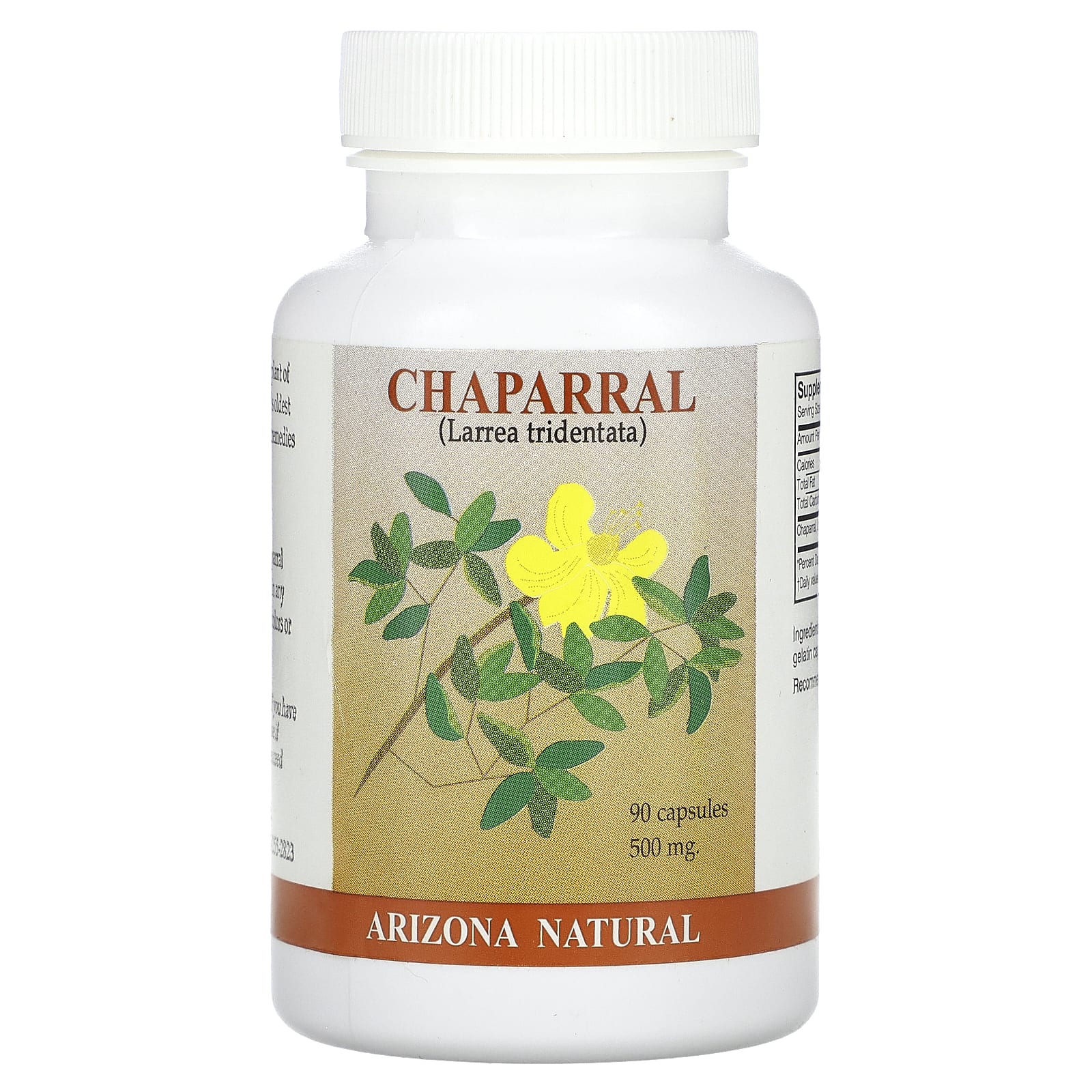 Chaparral 500mg, 90 Capsules by Arizona Natural - Natural Immunity Booster - Image 1
