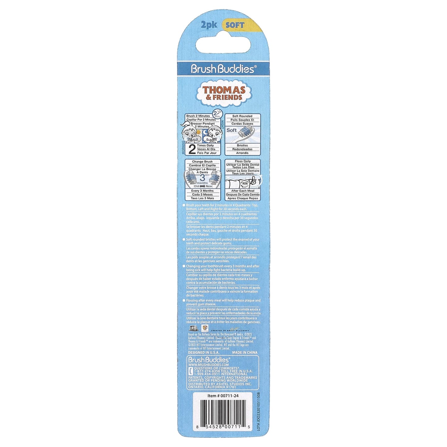 Thomas & Friends Soft Toothbrushes - Brush Buddies, 2 Pack - Image 2