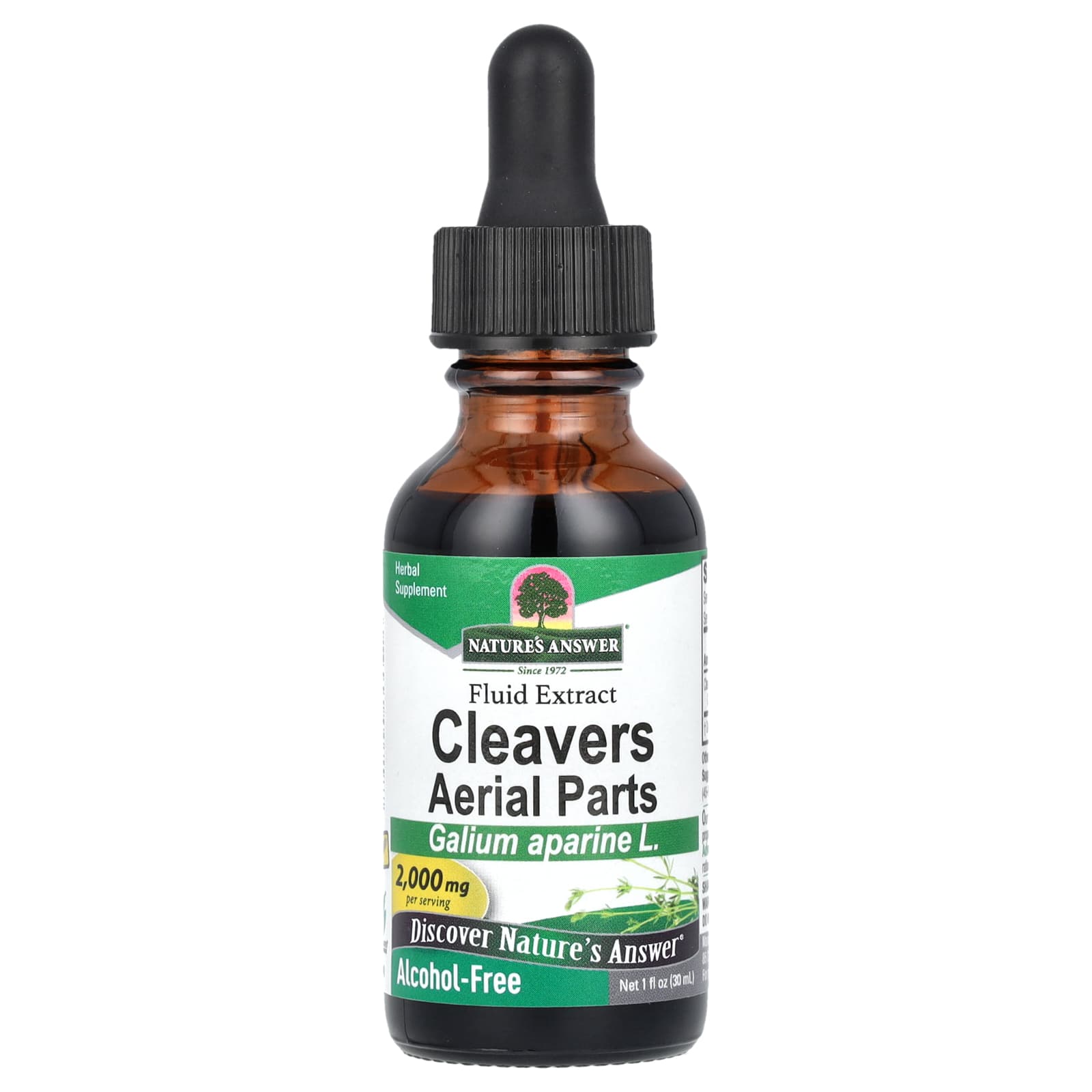 Nature's Answer, Cleavers Aerial Parts, Fluid Extract, Alcohol-Free, 2,000 mg, 1 fl oz (30 ml) - Image 1