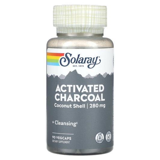 Solaray, Activated Charcoal, 280 mg, 90 VegCaps - Image 1
