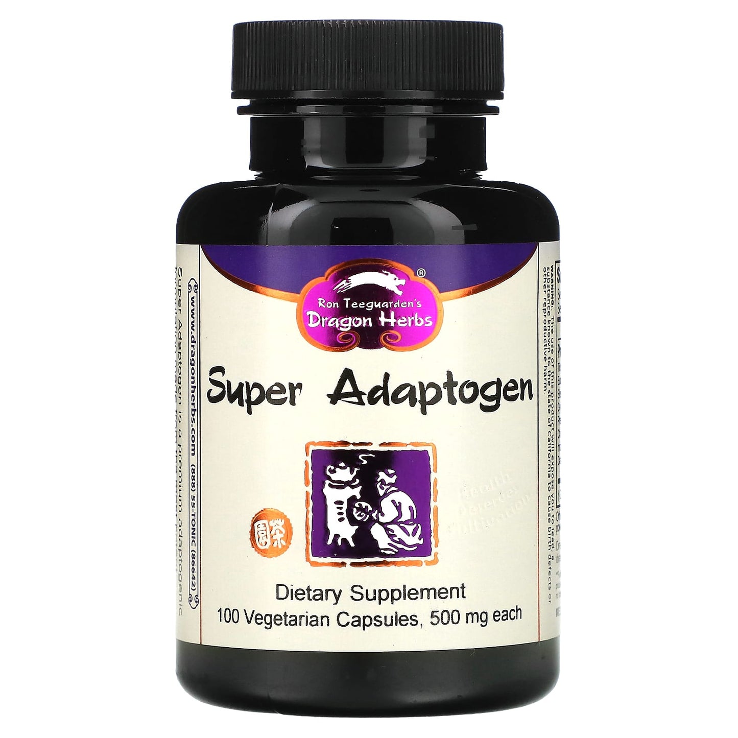 Dragon Herbs Super Adaptogen 500mg 100 Capsules - Boost Energy & Vitality - Image 1