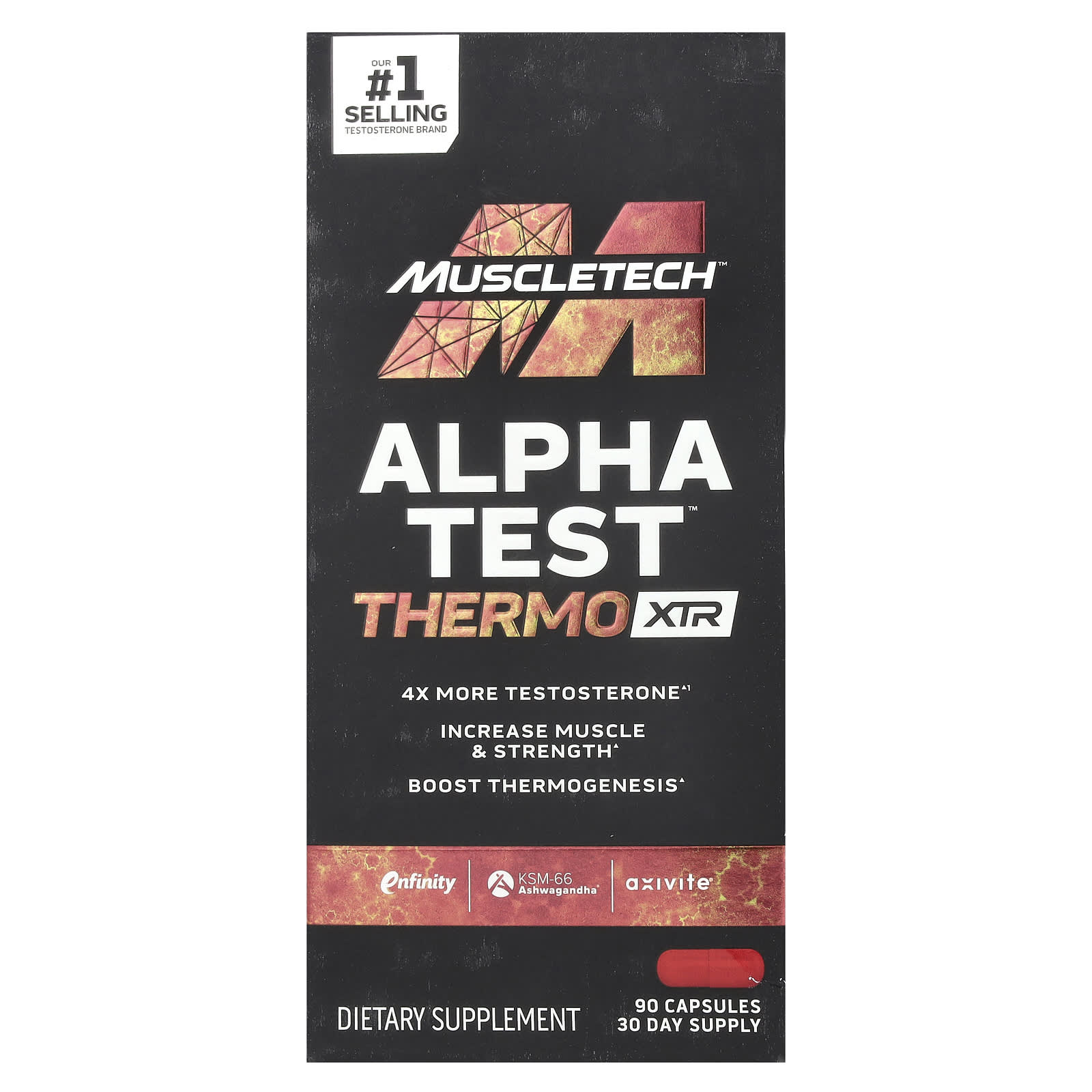 MuscleTech, AlphaTest™ Thermo XTR, 90 Capsules - Image 1