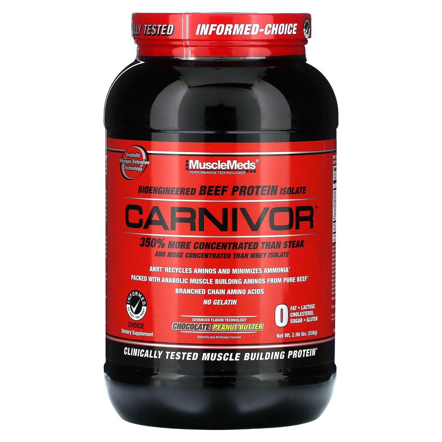 MuscleMeds, Carnivor, Bioengineered Beef Protein Isolate, Chocolate Peanut Butter, 2.06 lbs (938 g) - Image 1