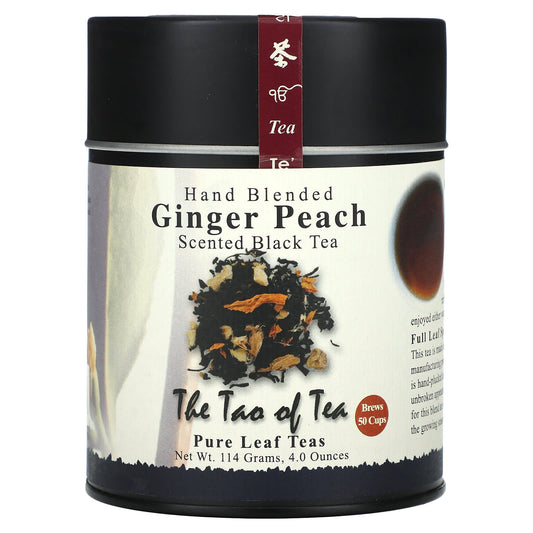 The Tao of Tea, Hand Blended, Scented Black Tea, Ginger Peach, 4 oz (114 g) - Image 1