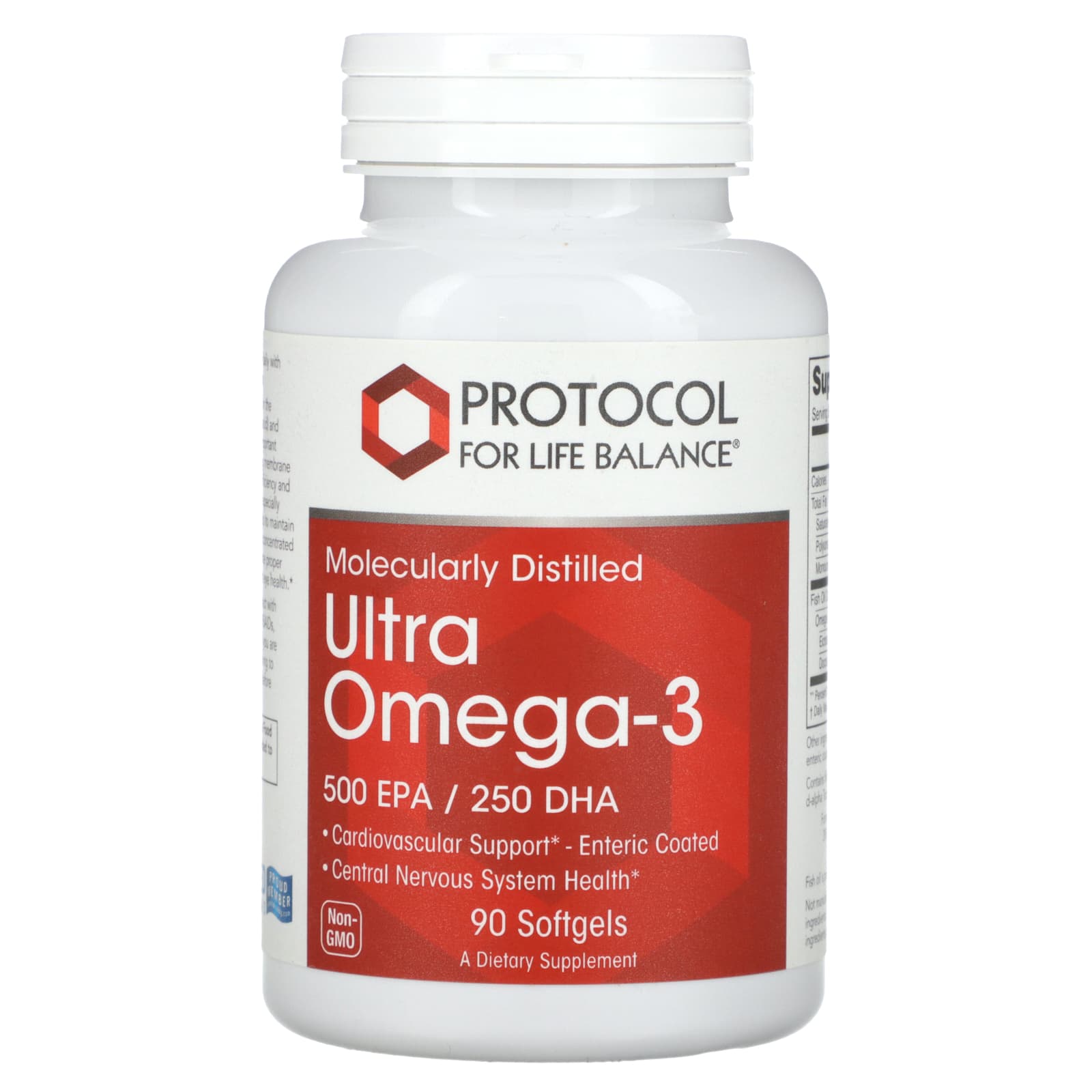 Protocol for Life Balance, Ultra Omega-3, 500 EPA / 250 DHA, 90 Softgels - Image 1