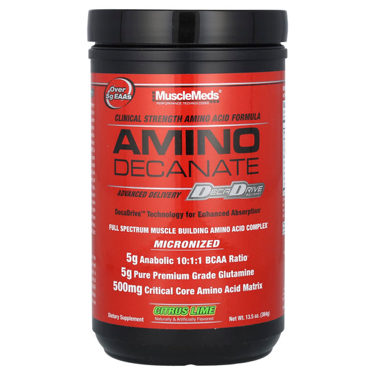 MuscleMeds, Amino Decanate, Citrus Lime, 13.5 oz (384 g) - Image 1