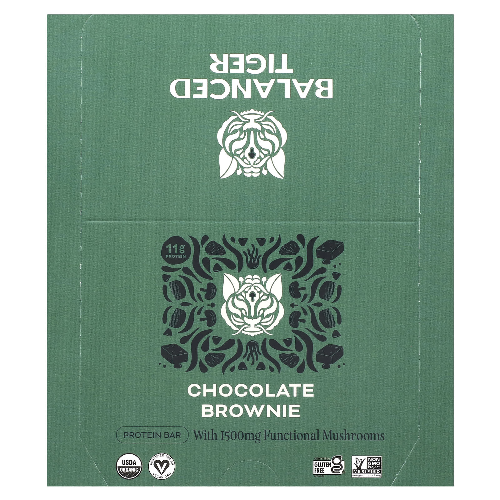 Organic Protein Bar by Balanced Tiger - Chocolate Brownie, 12 Bars - Image 1