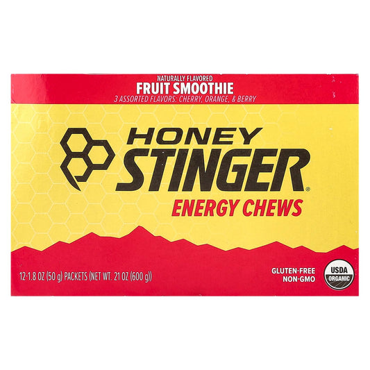 Organic Energy Chews by Honey Stinger - Fruit Smoothie, 12 Pack - Image 1