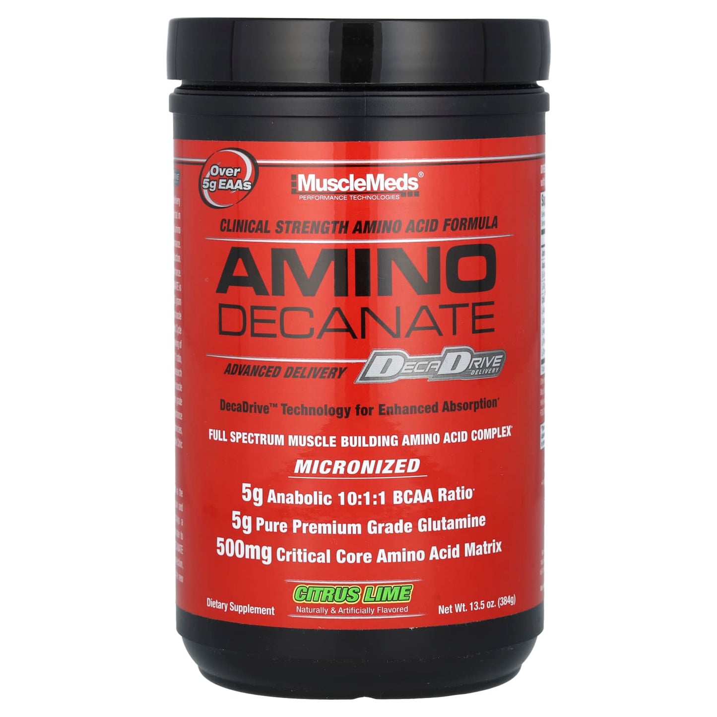 MuscleMeds, Amino Decanate, Citrus Lime, 13.5 oz (384 g) - Image 1