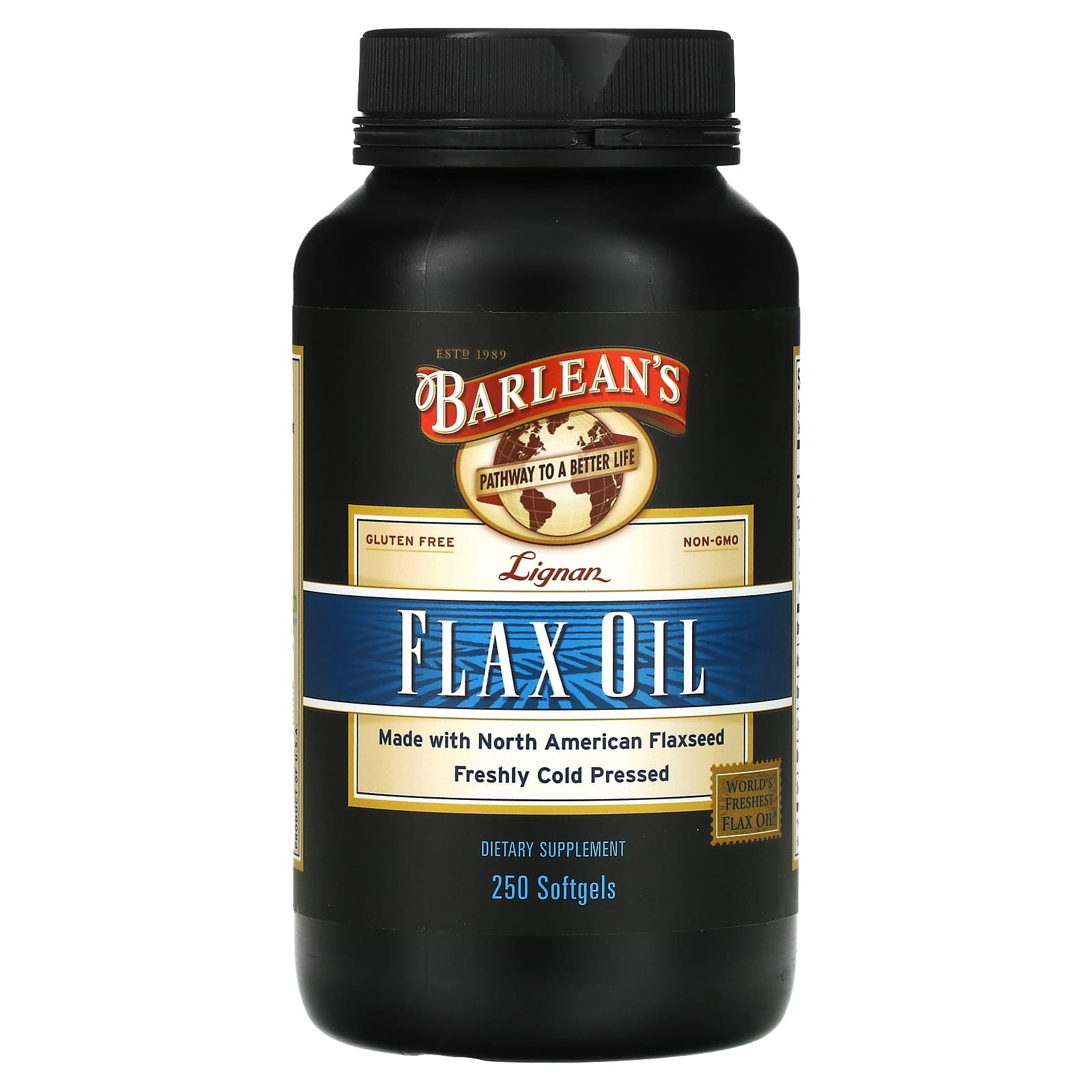 Barleans Lignan Flax Oil for Heart Health - 250 Softgels - Image 1