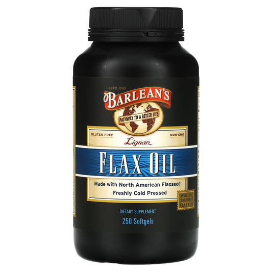 Barleans Lignan Flax Oil for Heart Health - 250 Softgels - Image 1