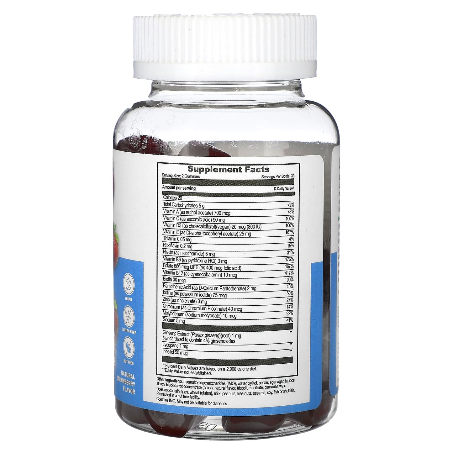 Lifeable, Men's Multivitamin Gummies, Sugar Free, Natural Strawberry, 60 Gummies - Image 2