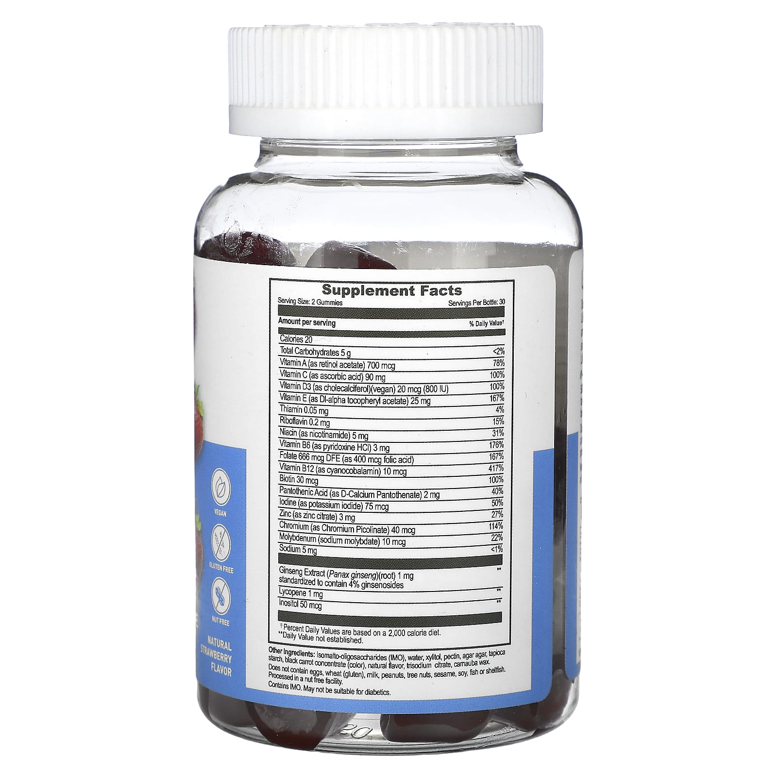 Lifeable, Men's Multivitamin Gummies, Sugar Free, Natural Strawberry, 60 Gummies - Image 2