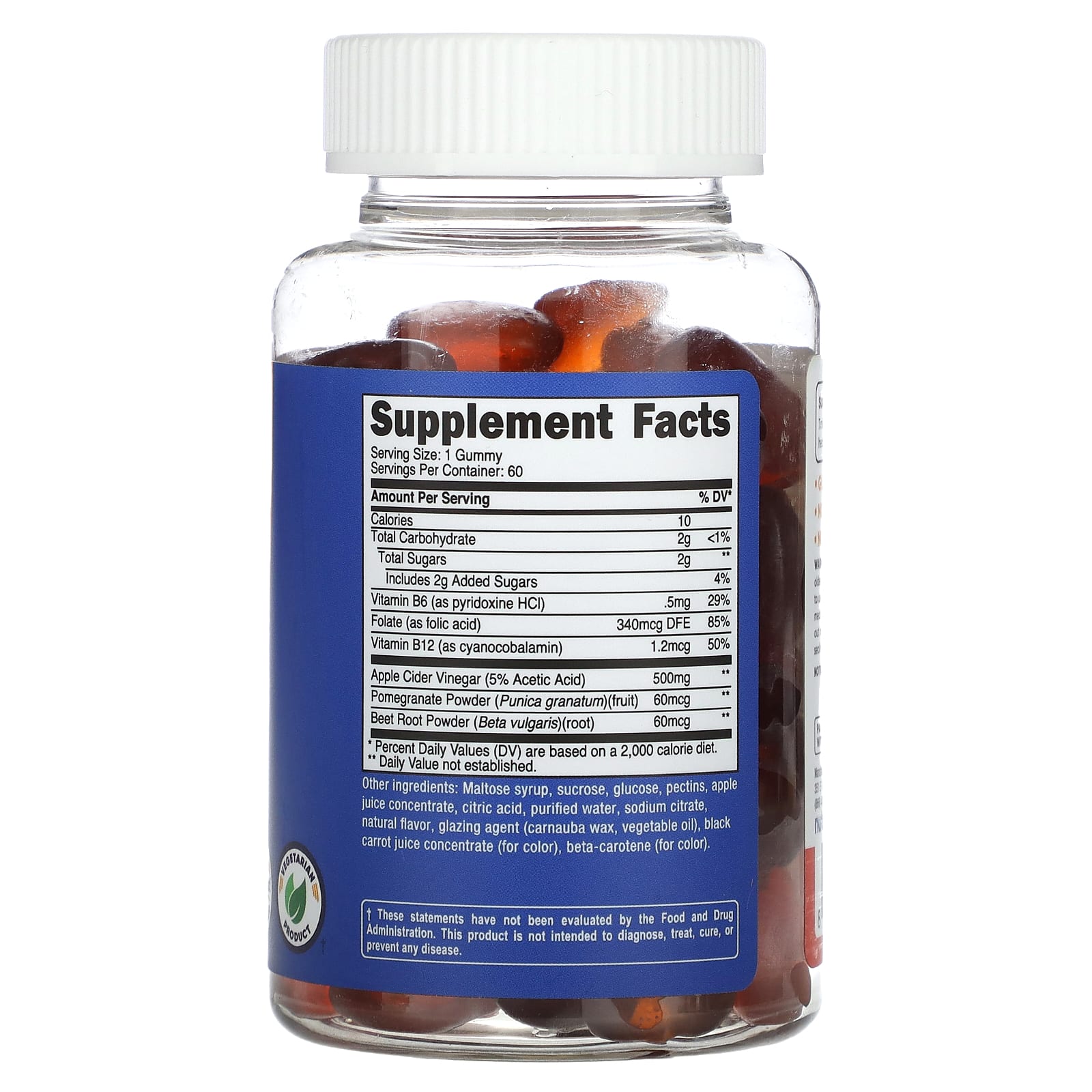 Nutricost, Apple Cider Vinegar Gummies, Apple, 500 mg, 60 Gummies - Image 2