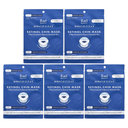 Rael, Miracle Clear, Retinol Chin Beauty Mask, Barrier Cream, 10 Piece Kit - Image 1