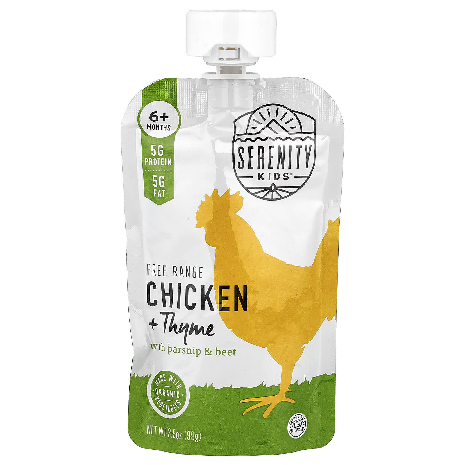 Serenity Kids, Free Range Chicken + Thyme, 6+ Months, 3.5 oz (99 g) - Image 1