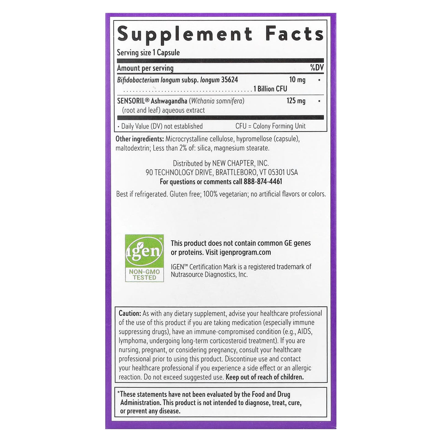 New Chapter, All-Flora™ Probiotic, De-Stress, 30 Vegetarian Capsules - Image 2