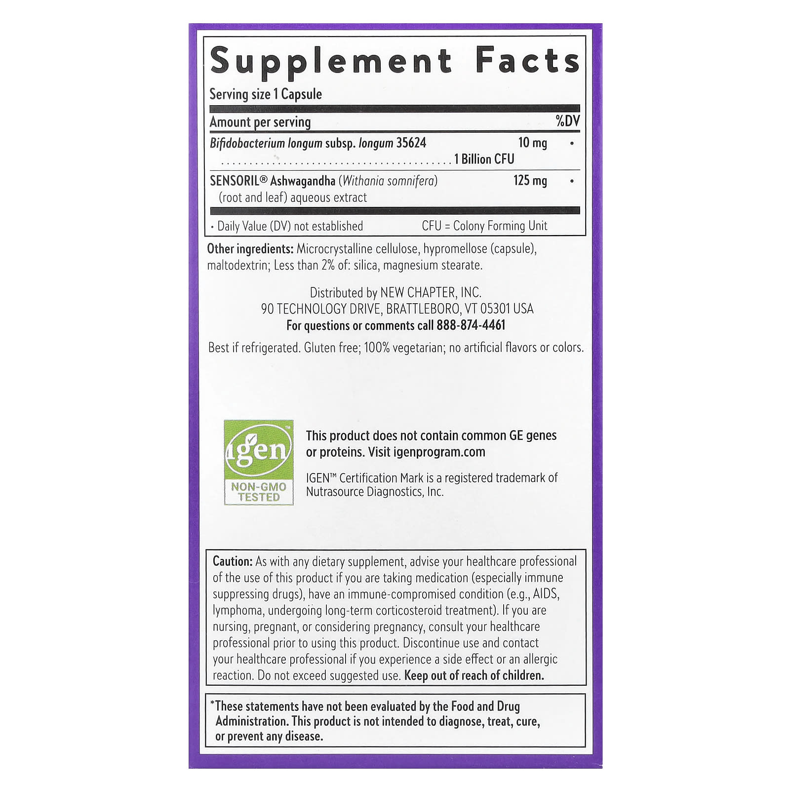 New Chapter, All-Flora™ Probiotic, De-Stress, 30 Vegetarian Capsules - Image 2