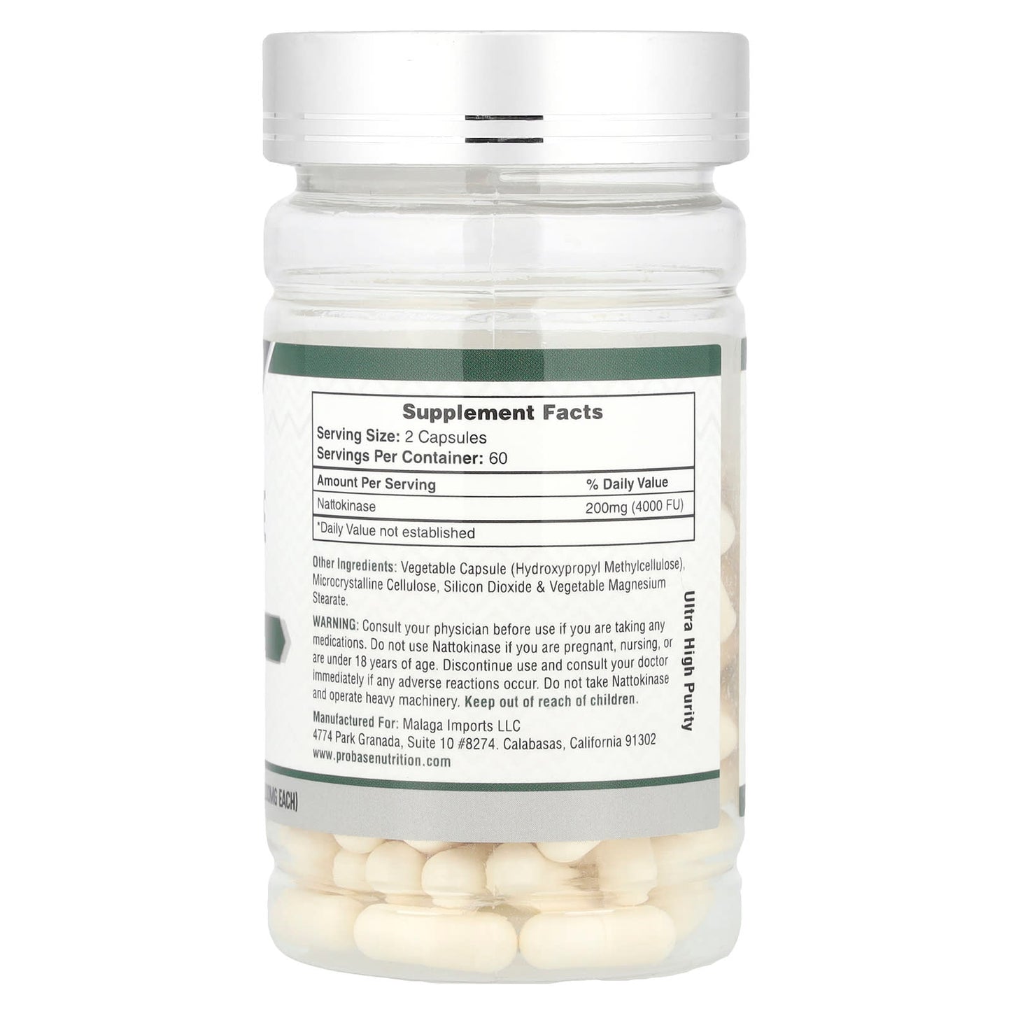 Probase Nutrition, Nattokinase, 120 Capsules (100 mg per Capsule) - Image 2