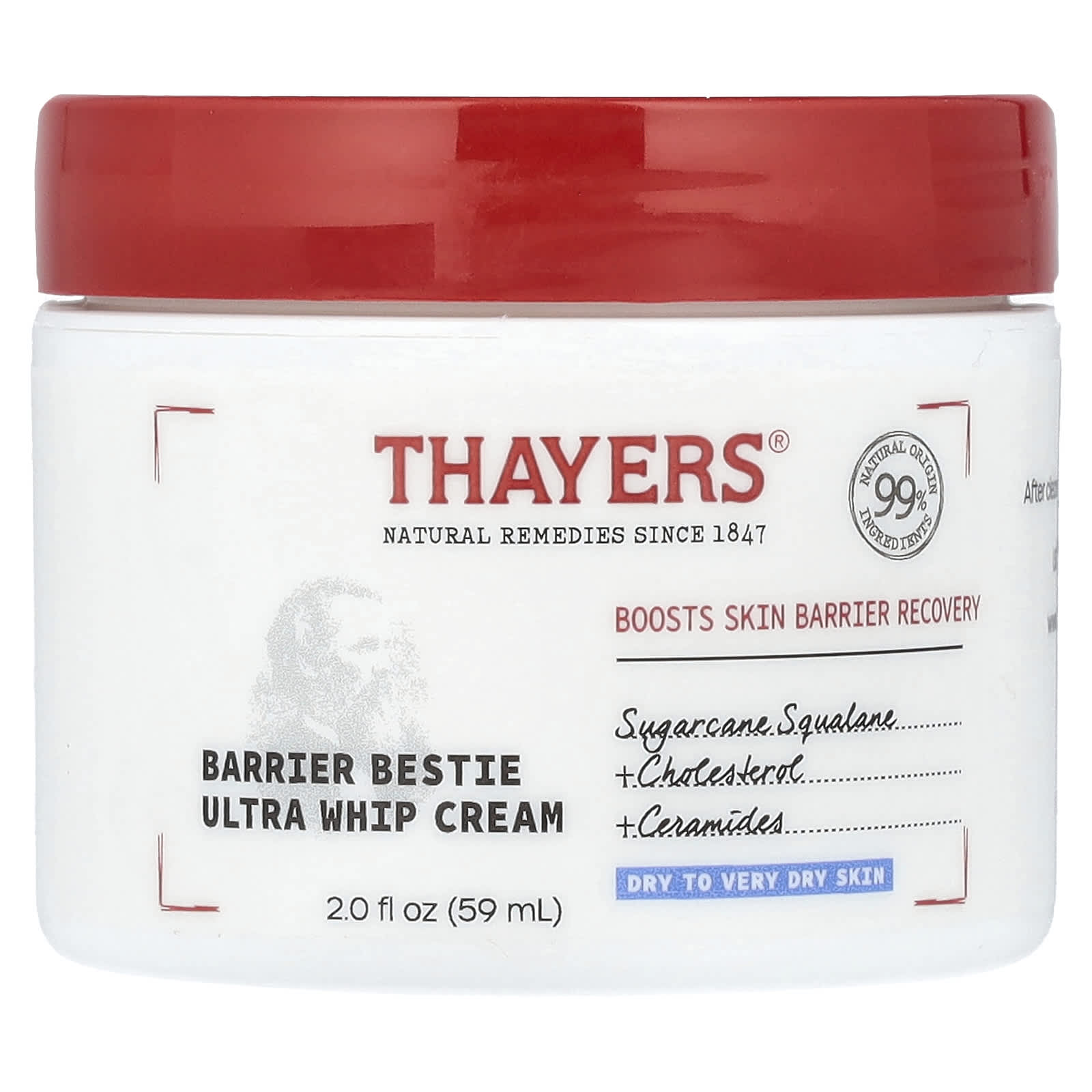 Thayers, Barrier Bestie Ultra Whip Cream, Fragrance-Free, 2 fl oz (59 ml) - Image 1