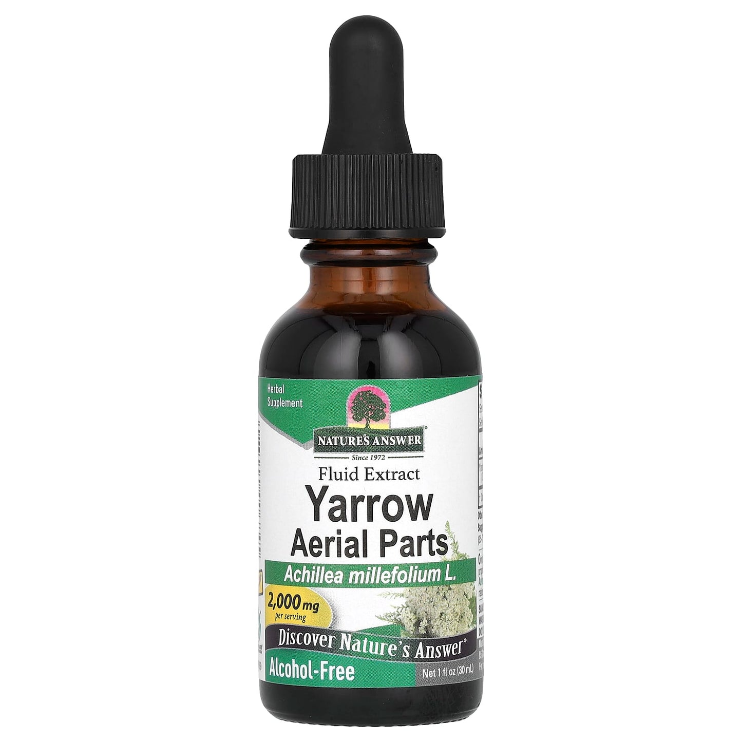 Nature's Answer, Yarrow Aerial Parts, Alcohol-Free, 2,000 mg, 1 fl oz (30 ml) - Image 1