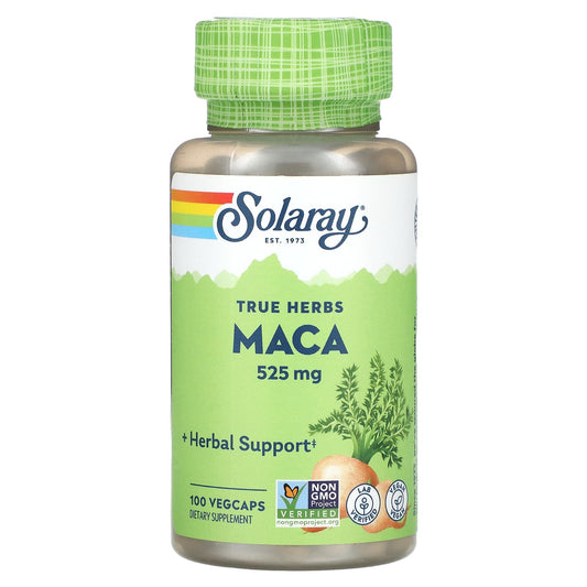 Solaray, True Herbs, Maca, 525 mg, 100 VegCaps - Image 1