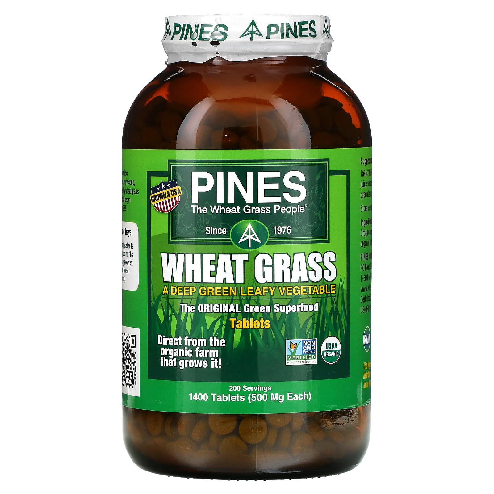 Pines International, Wheat Grass, 1,400 Tablets - Image 1