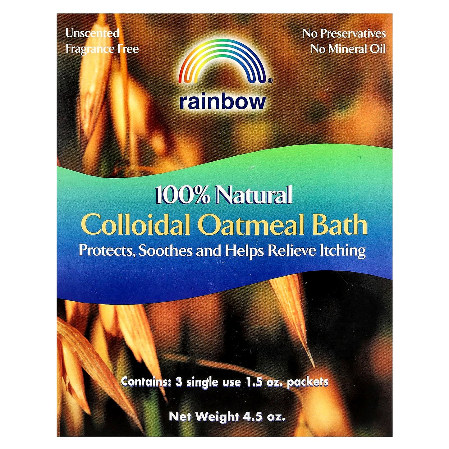 Rainbow Research, 100% Natural Colloidal Oatmeal Bath, Unscented, 3 Packets, 1.5 oz Each - Image 1