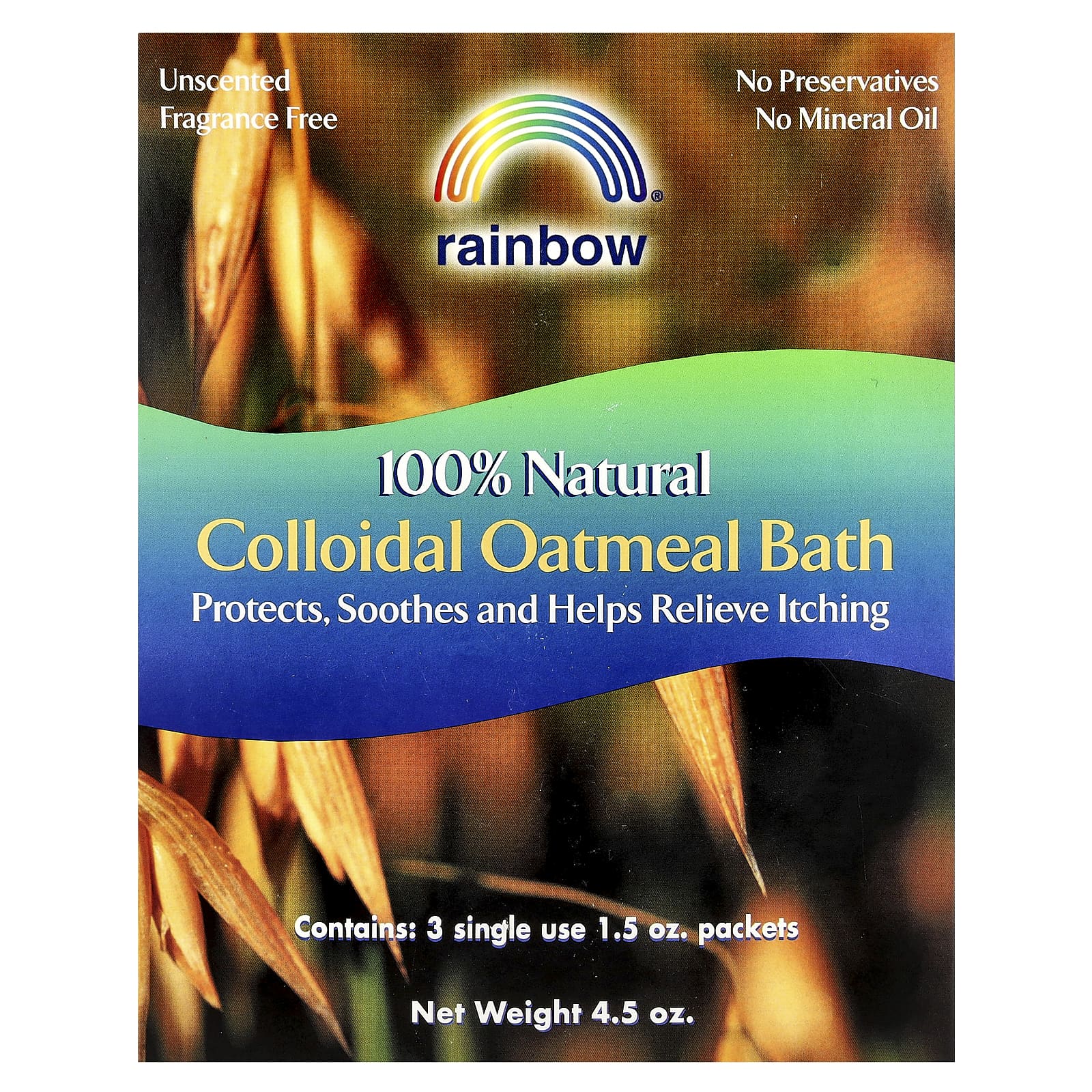 Rainbow Research, 100% Natural Colloidal Oatmeal Bath, Unscented, 3 Packets, 1.5 oz Each - Image 1