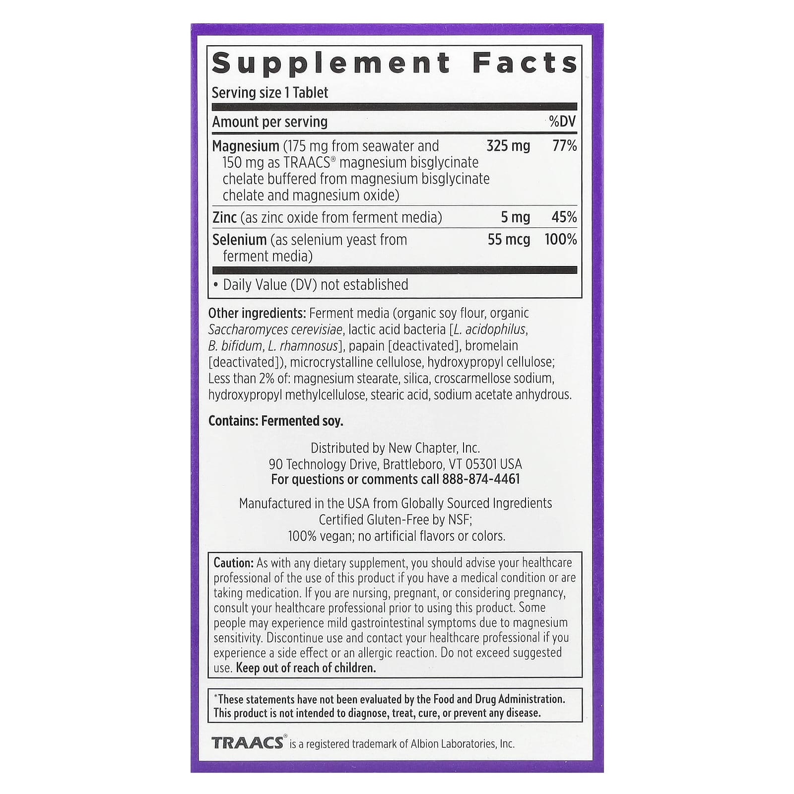 New Chapter, Magnesium + Selenium & Zinc, 30 Vegan Tablets - Image 2