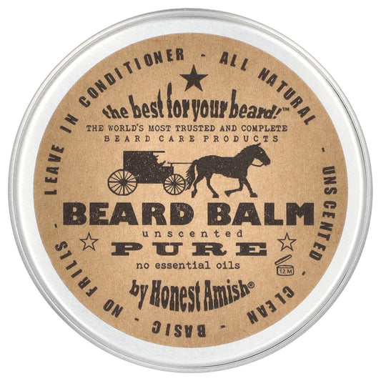 100% Natural Beard Balm by Honest Amish, 2 oz (60 ml) - Image 1