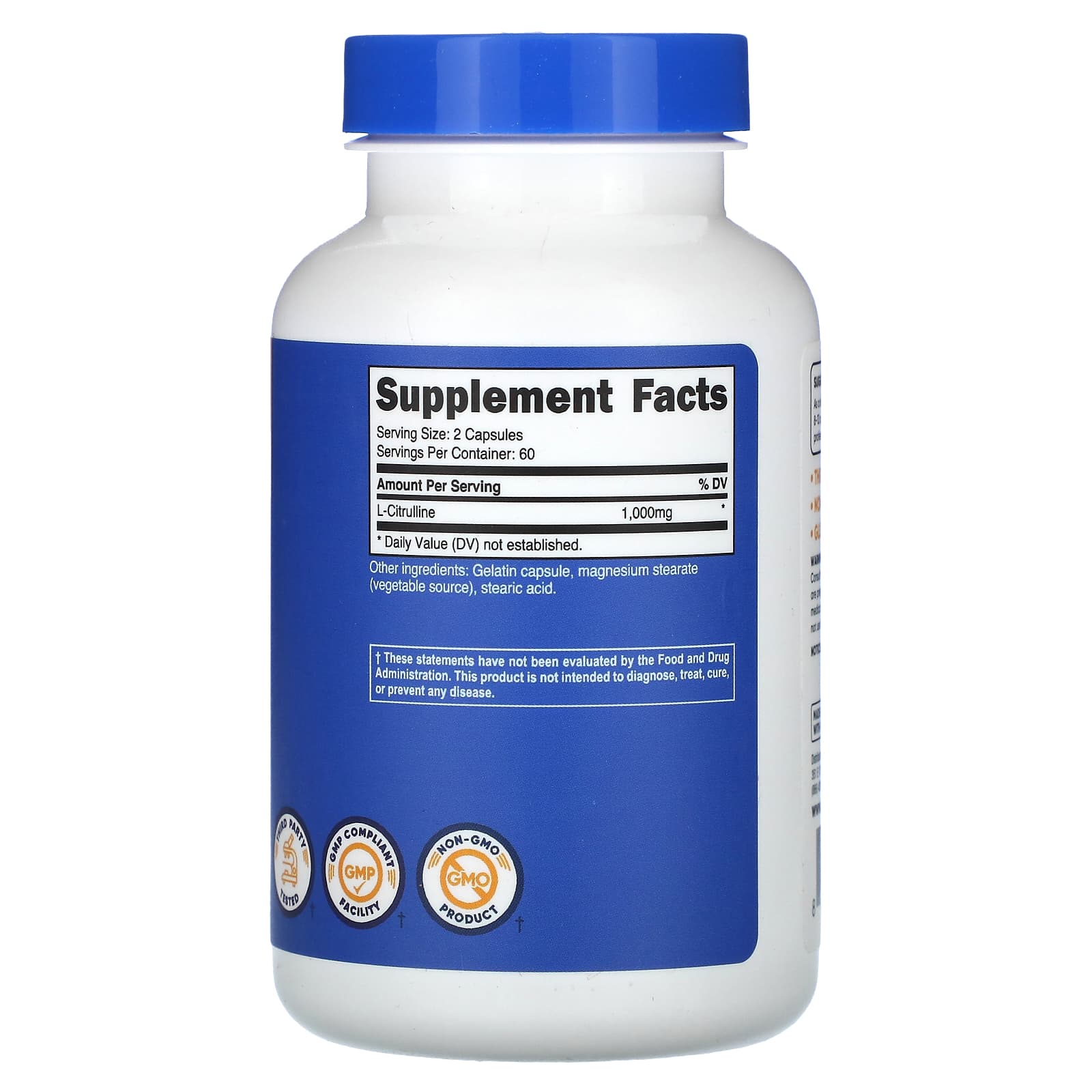 Nutricost, L-Citrulline, 120 Capsules (500 mg per Capsule) - Image 2