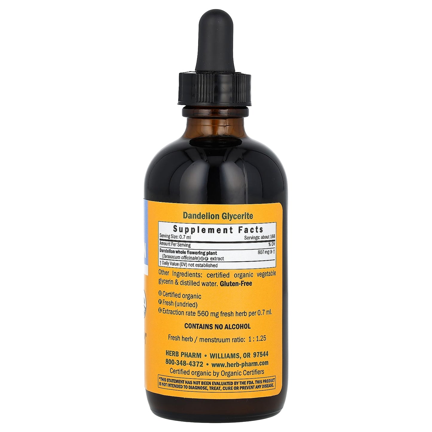 Dandelion Herbal Supplement by Herb Pharm - USDA Organic & Gluten Free - Image 2
