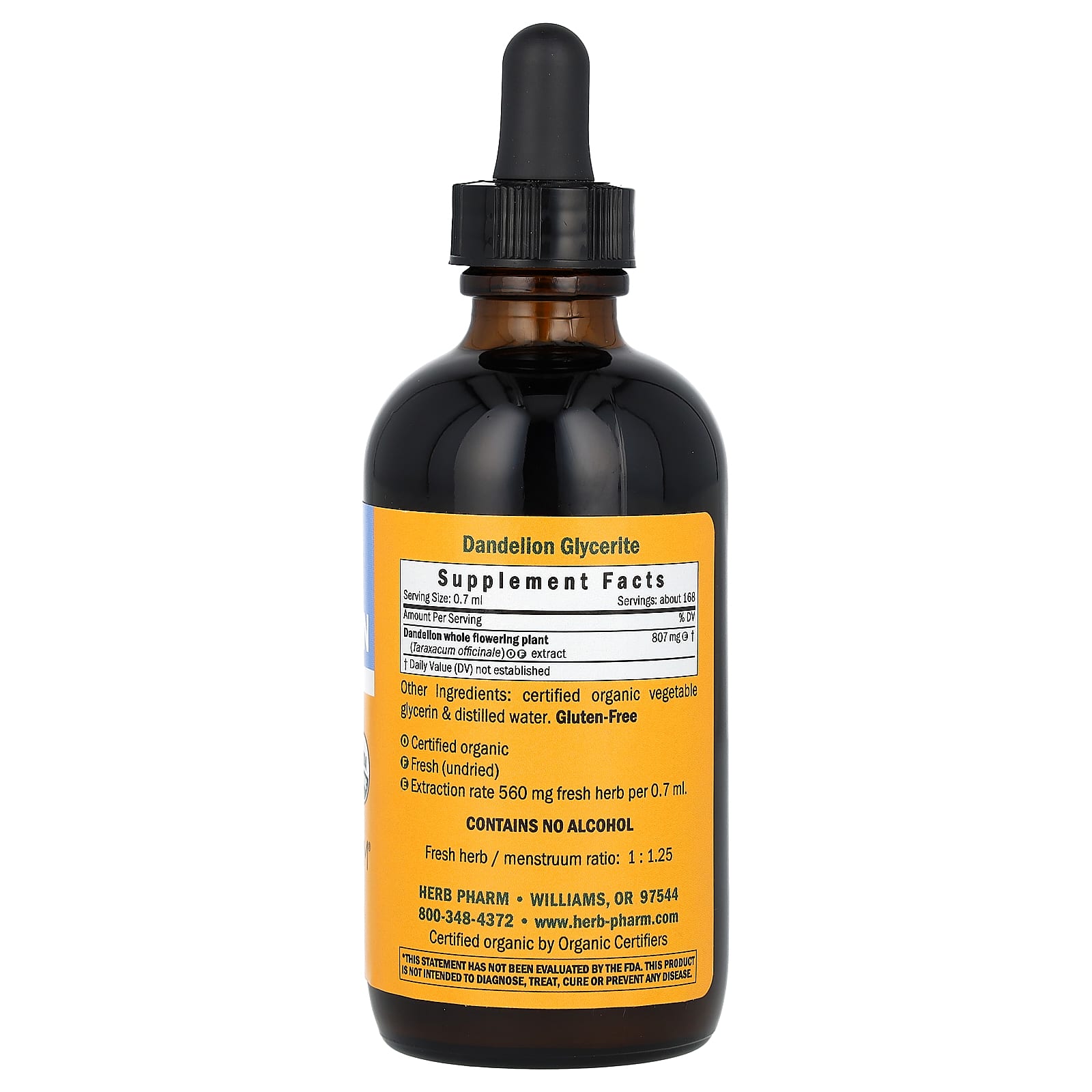 Dandelion Herbal Supplement by Herb Pharm - USDA Organic & Gluten Free - Image 2