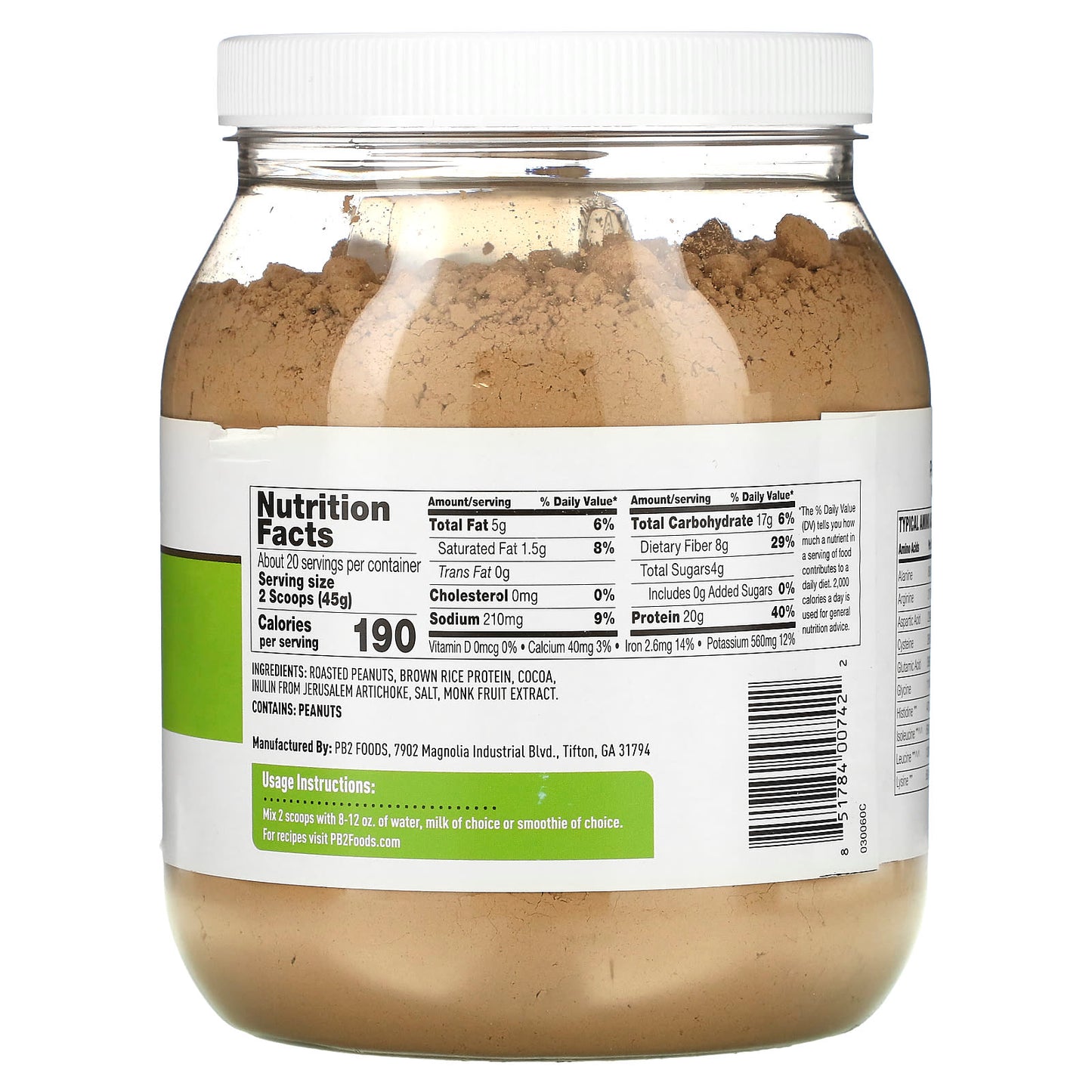 PB2 Foods, Peanut Protein with Dutch Cocoa, 32 oz (907 g) - Image 2