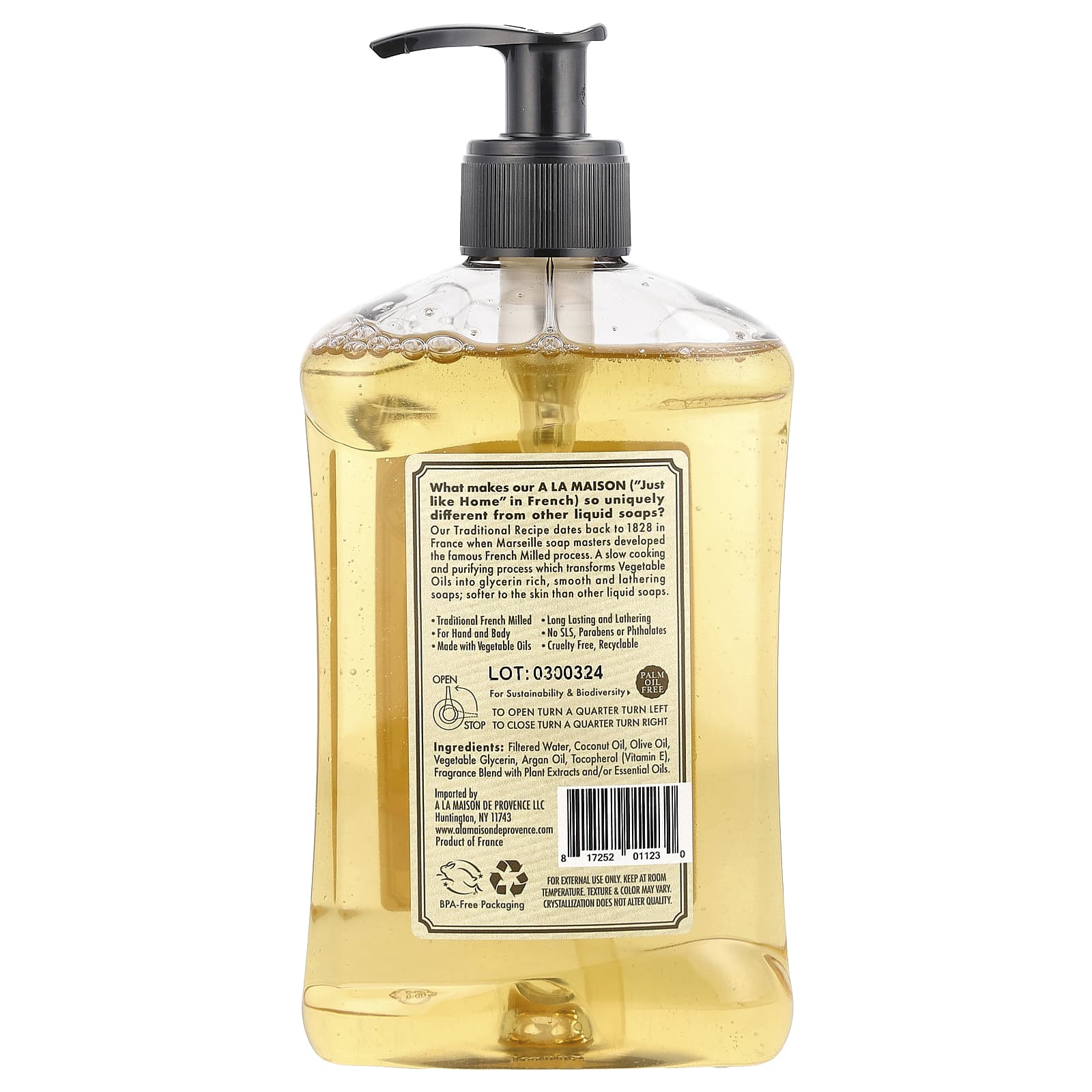 French Liquid Soap for Hand & Body - Sweet Almond, 16.9 fl oz - Image 2