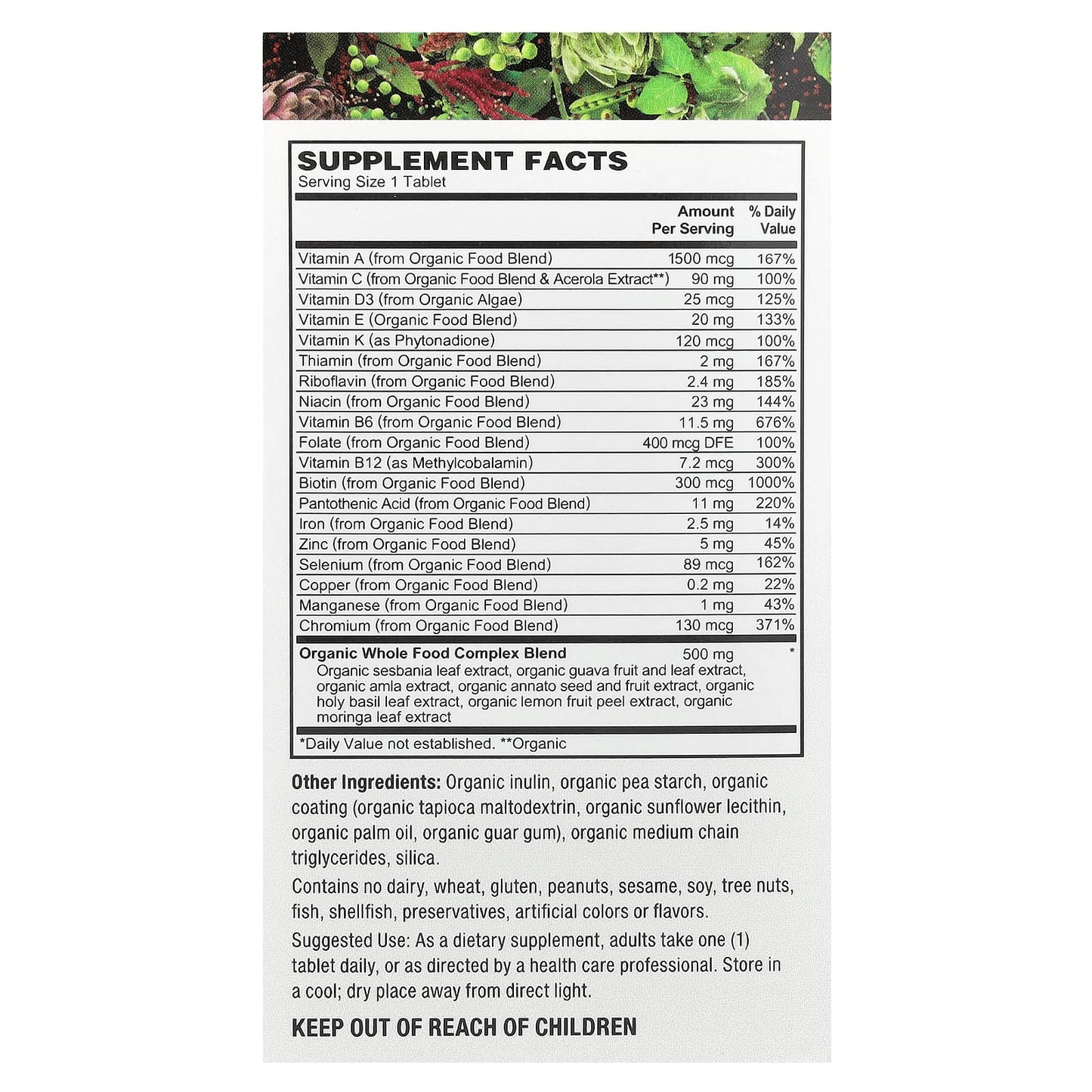 PlantFusion, Organic Vegan Men's One-a-Day Multivitamin, 60 Vegan Tablets - Image 2