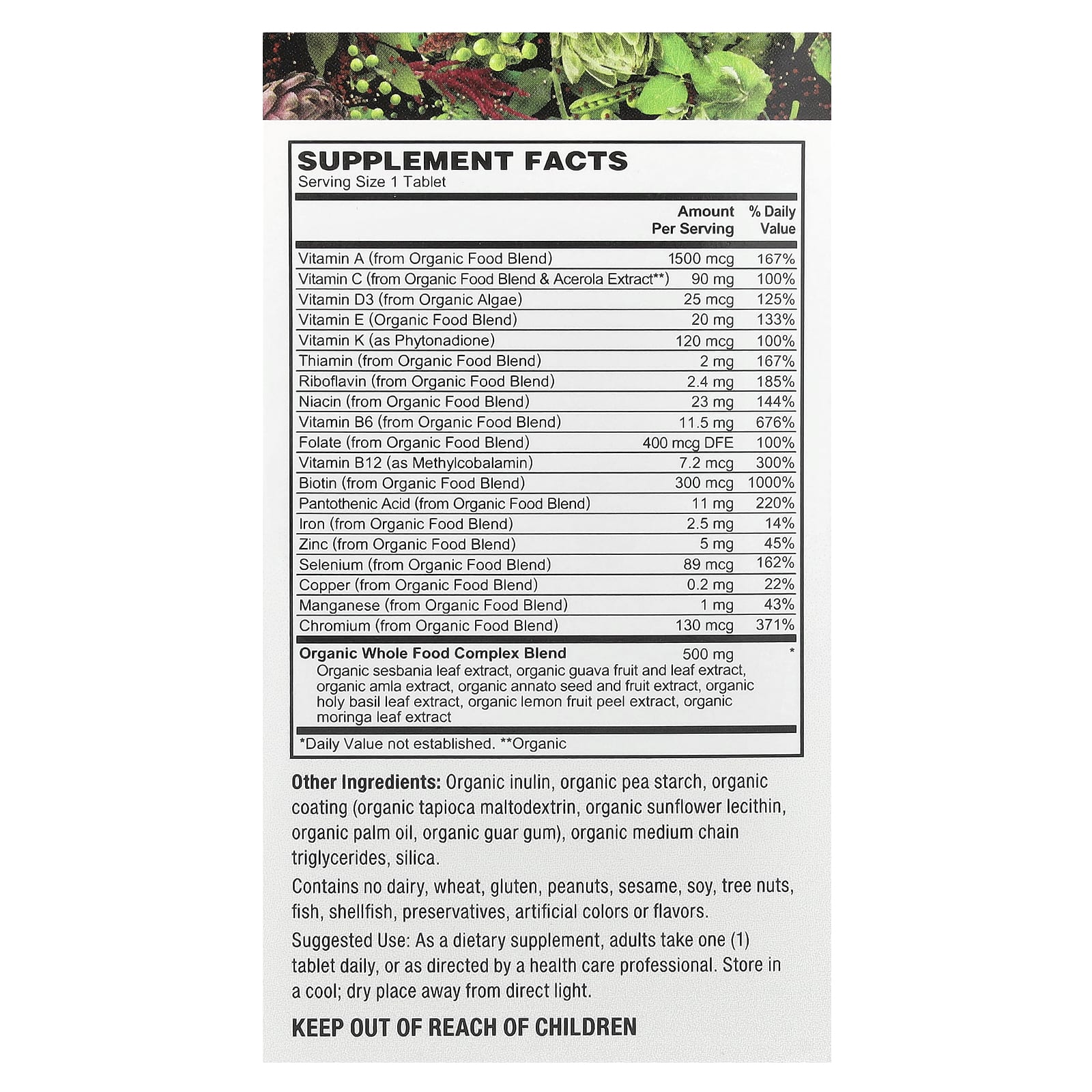 PlantFusion, Organic Vegan Men's One-a-Day Multivitamin, 60 Vegan Tablets - Image 2