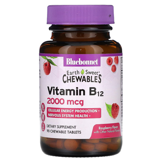 Bluebonnet Nutrition, EarthSweet Chewables Vitamin B12 2000 mcg, 90 Tablets - Image 1