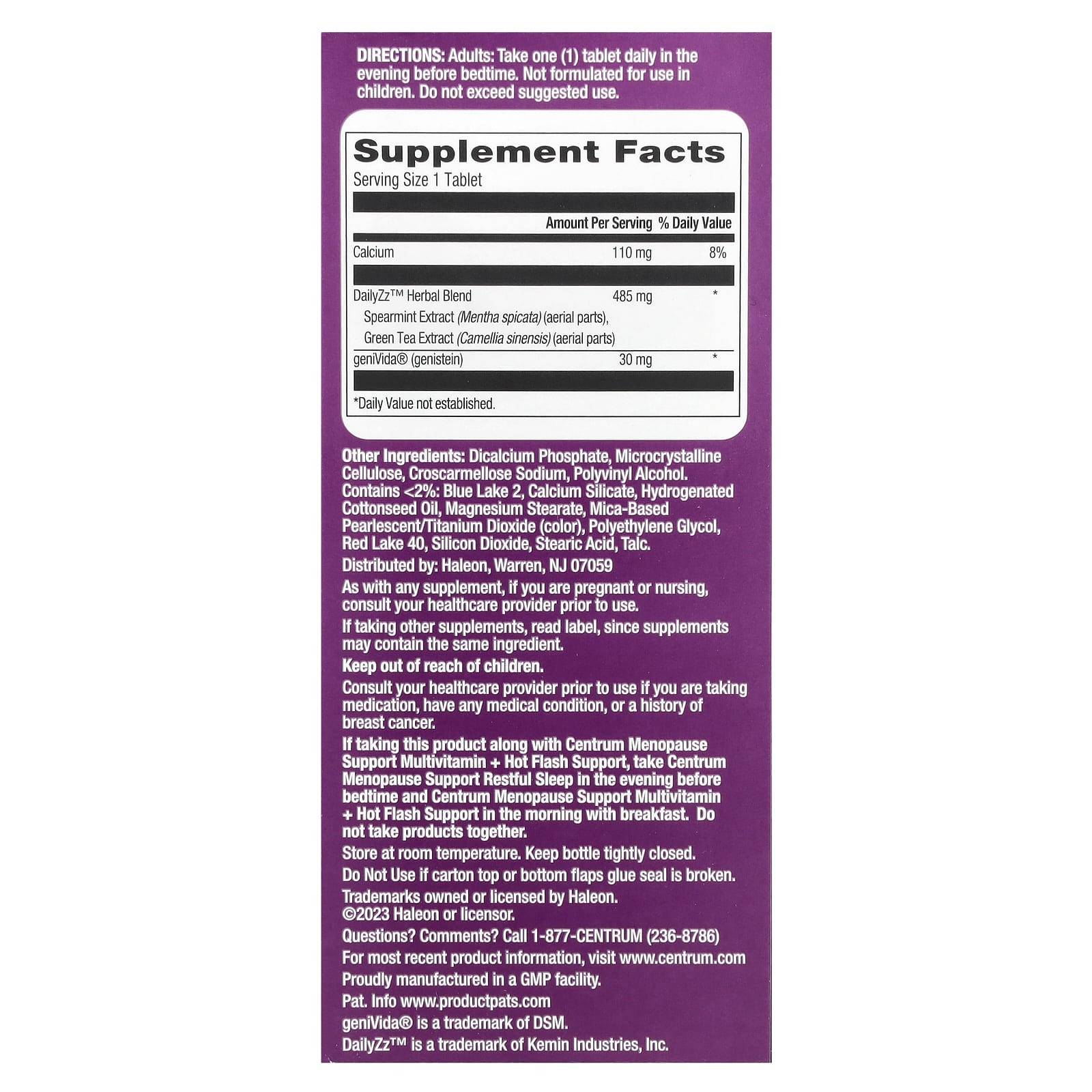 Centrum Menopause Support Restful Sleep, 28 Tablets - Nighttime Relief - Image 2