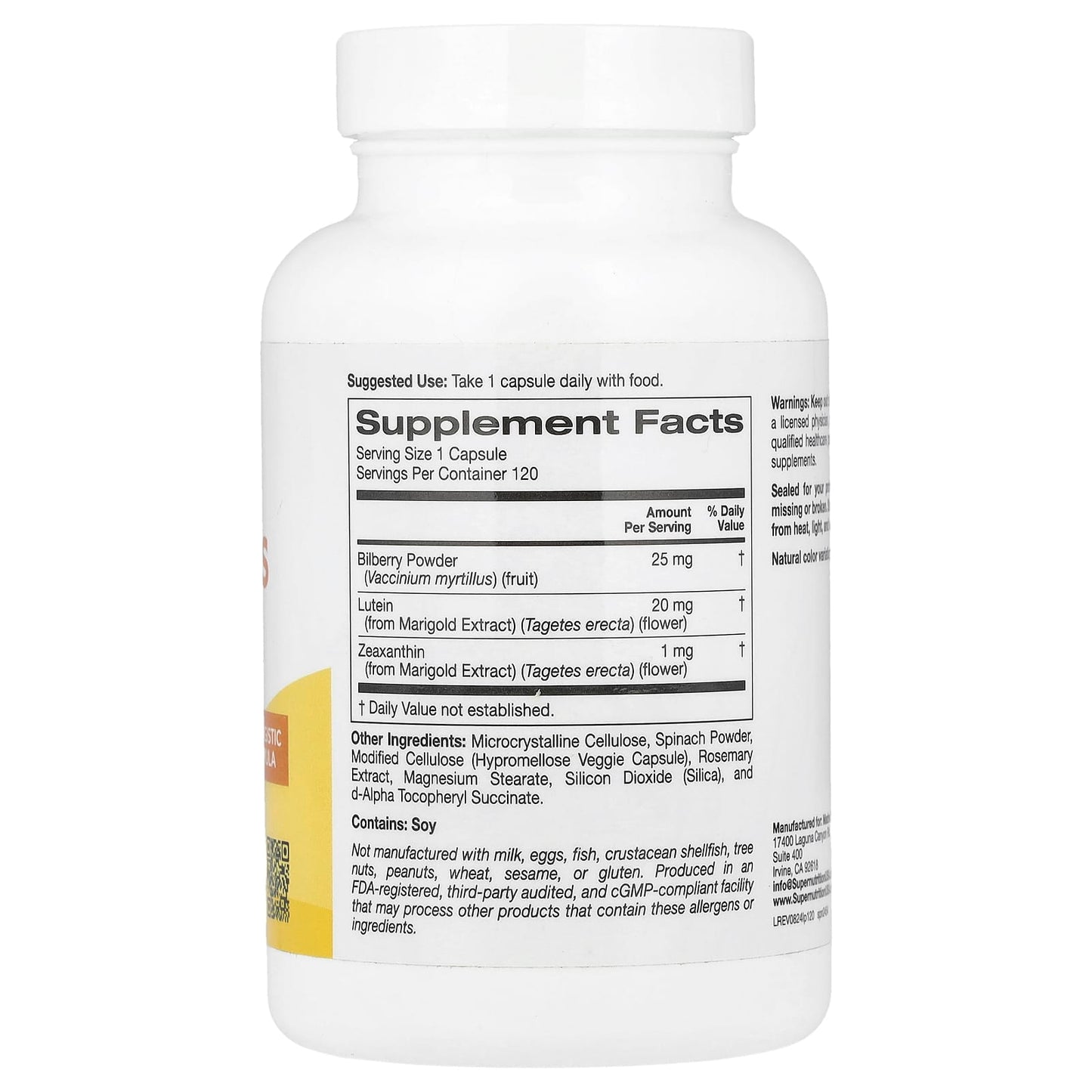 Lutein Plus with Bilberry & Zeaxanthin for Eye Health - 120 Capsules - Image 2