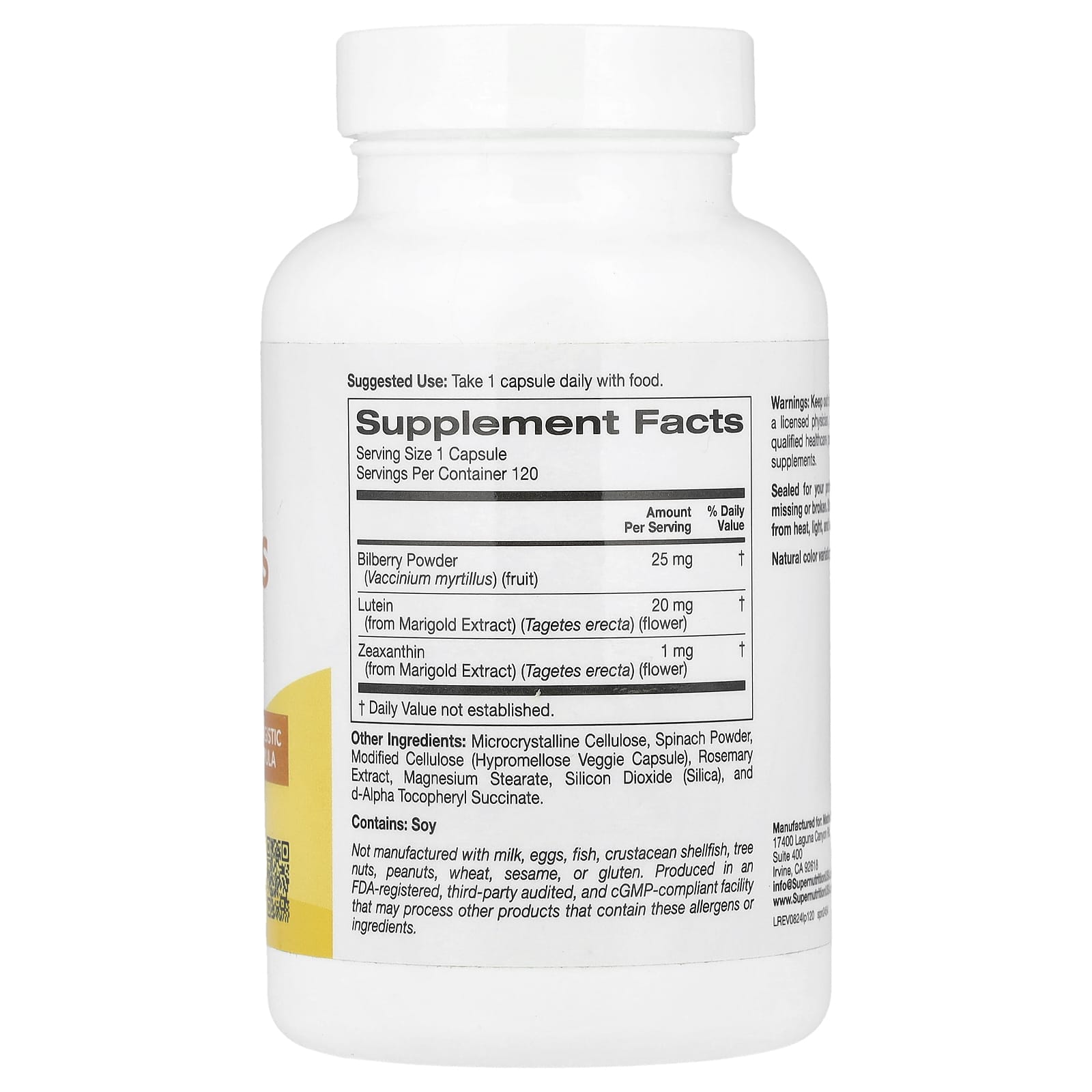 Lutein Plus with Bilberry & Zeaxanthin for Eye Health - 120 Capsules - Image 2