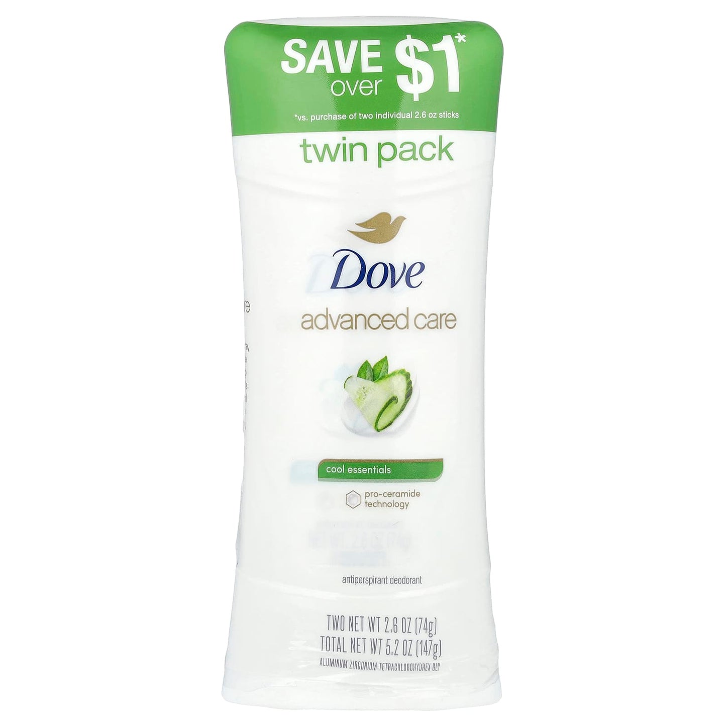 Dove Advanced Care Anti-Perspirant Deodorant 2.6 oz, 2 Pack, Soft Skin Protection - Image 2