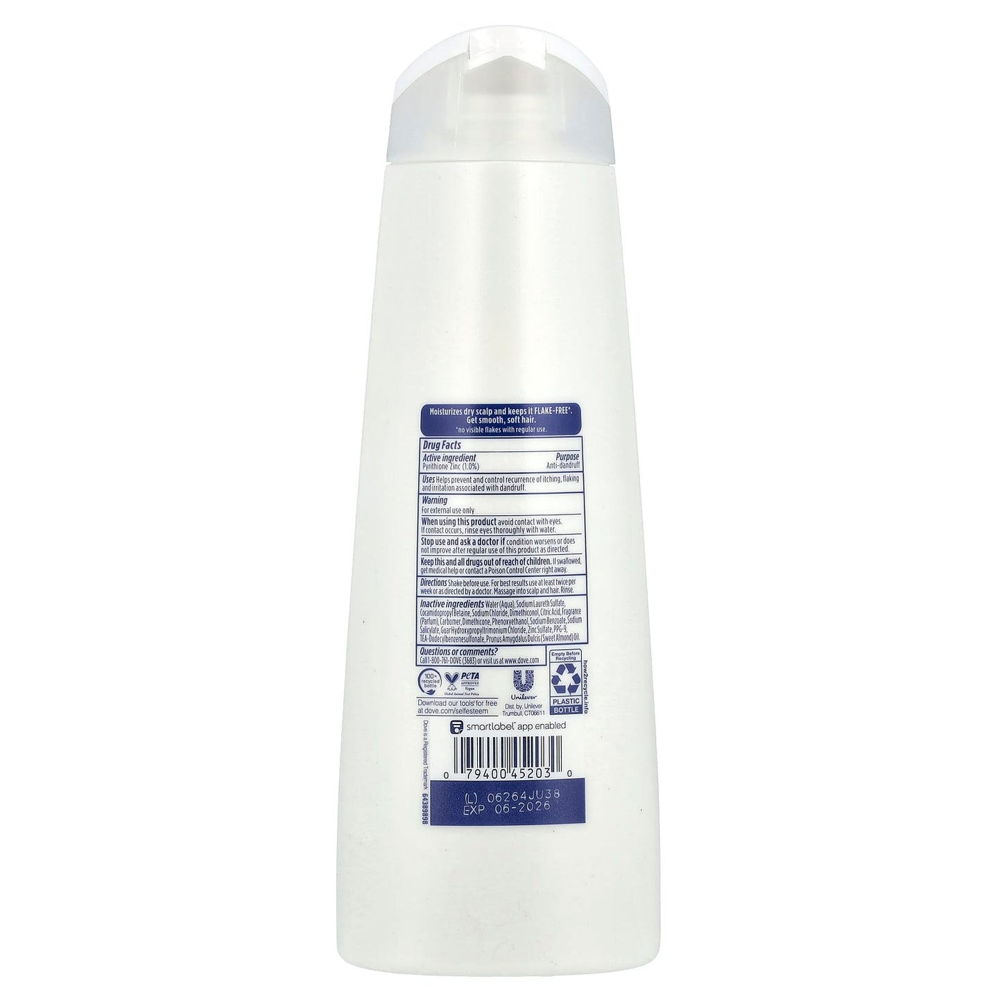 Dove Anti-Dandruff Shampoo for Flake-Free Hair, 12 fl oz - Image 2